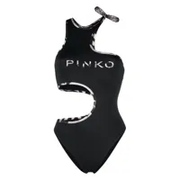 pinko maillot de bain à logo imprimé - noir