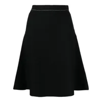paule ka jupe mi-longue à coutures contrastantes - noir