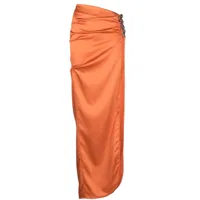gcds jupe longue à fente latérale - orange