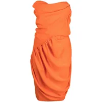 vivienne westwood robe courte à design drapé - orange