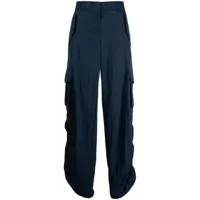system pantalon ample à lien de resserrage - bleu