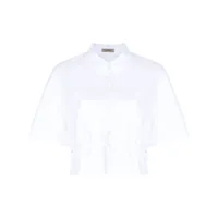system chemise en coton à lien de resserrage - blanc