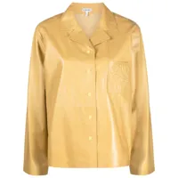 loewe chemise en cuir à logo embossé - jaune