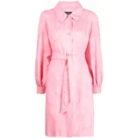 boutique moschino robe brodée à taille ceinturée - rose