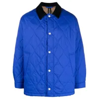 mackintosh veste teddy teeming à design matelassé - bleu