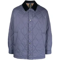 mackintosh veste teeming à design matelassé - bleu