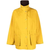 mackintosh veste blair en coton à effet ciré - jaune