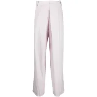 low classic pantalon de tailleur à détails plissés - violet