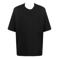 attachment t-shirt en coton à col rond - noir