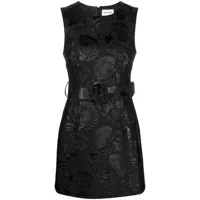 p.a.r.o.s.h. robe courte en jacquard à design sans manches - noir