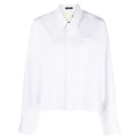 r13 chemise crop à manches longues - blanc