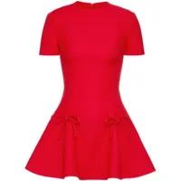 valentino garavani robe courte évasée à détail de nœud - rouge