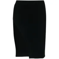 laneus jupe asymétrique en maille à design nervuré - noir