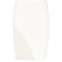 laneus jupe asymétrique en maille à design nervuré - blanc