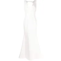 rachel gilbert robe longue lennon à col v - blanc