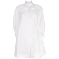 shiatzy chen manteau en dentelle à simple boutonnage - blanc