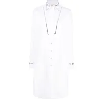 wales bonner robe-chemise à découpes au laser - blanc