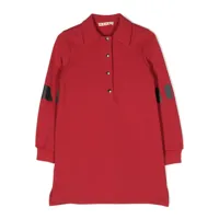 marni kids robe-polo à patch logo - rouge