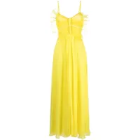 blugirl robe en soie à coupe longue - jaune