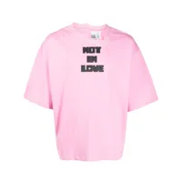 natasha zinko t-shirt en coton à slogan imprimé - rose