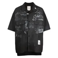 maison mihara yasuhiro chemise en coton à imprimé graphique - noir