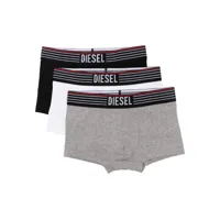 diesel kids boxer en coton à taille à logo (lot de trois) - noir