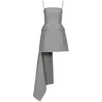 alexander mcqueen robe courte drapée à design asymétrique - gris