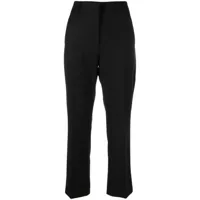 moschino jeans pantalon en laine vierge mélangée à coupe courte - noir