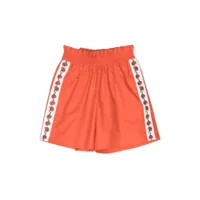kenzo kids short en coton à fleurs - orange