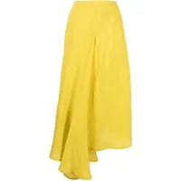 colville jupe mi-longue drapée à design asymétrique - jaune