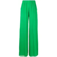 the andamane pantalon en soie mélangée à coupe ample - vert