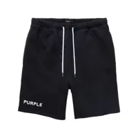 purple brand short de sport en coton à logo imprimé - noir
