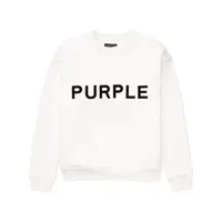 purple brand sweat en coton à logo imprimé - blanc