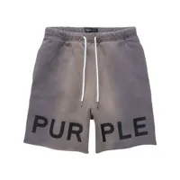 purple brand short en polaire à logo imprimé - gris