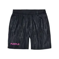purple brand short imprimé à taille élastiquée - noir