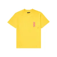 purple brand t-shirt en coton à effet usé - jaune