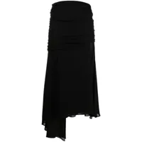 the andamane jupe mi-longue drapée à design asymétrique - noir