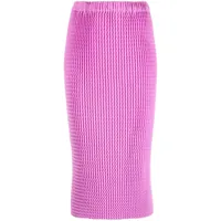 issey miyake jupe en maille à taille haute - rose