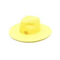 ruslan baginskiy chapeau tressé à logo brodé - jaune