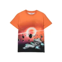 molo t-shirt en coton biologique à imprimé graphique - orange