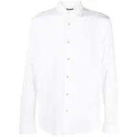 moorer chemise en coton à manches longues - blanc