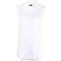 moorer chemise en coton à design sans manches - blanc