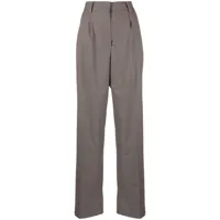 rokh pantalon de tailleur à plis marqués - gris