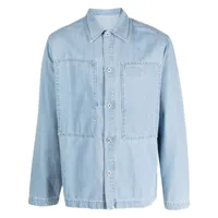 kenzo chemise en jean à patchs - bleu