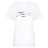 genny t-shirt strassé à logo imprimé - blanc
