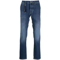 incotex x michele franzese jean slim à taille mi-haute - bleu