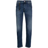 incotex jean slim à détail de pendentif - bleu