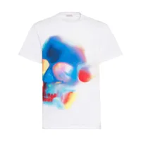 alexander mcqueen t-shirt solarized à imprimé tête de mort - blanc