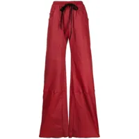 isaac sellam experience pantalon ample en cuir à lien de resserrage - rouge