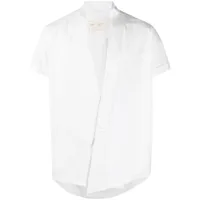 greg lauren chemise en coton à col v - blanc